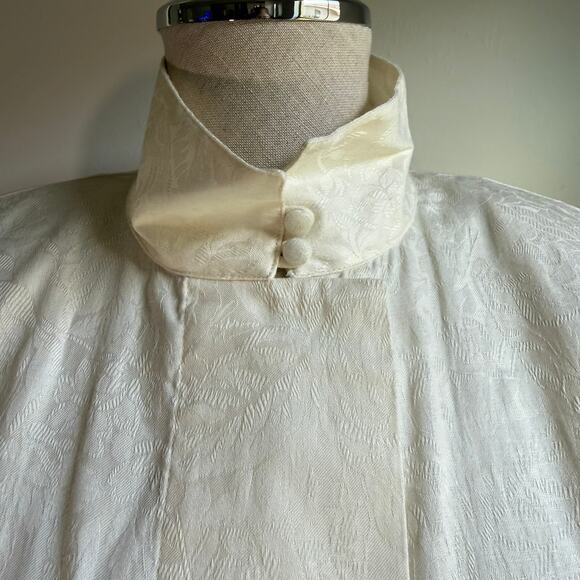 Vintage Victorian Romantic Blouse Cotton Jacquard Size 12 Barrie Pace USA Made - Picture 6 of 12